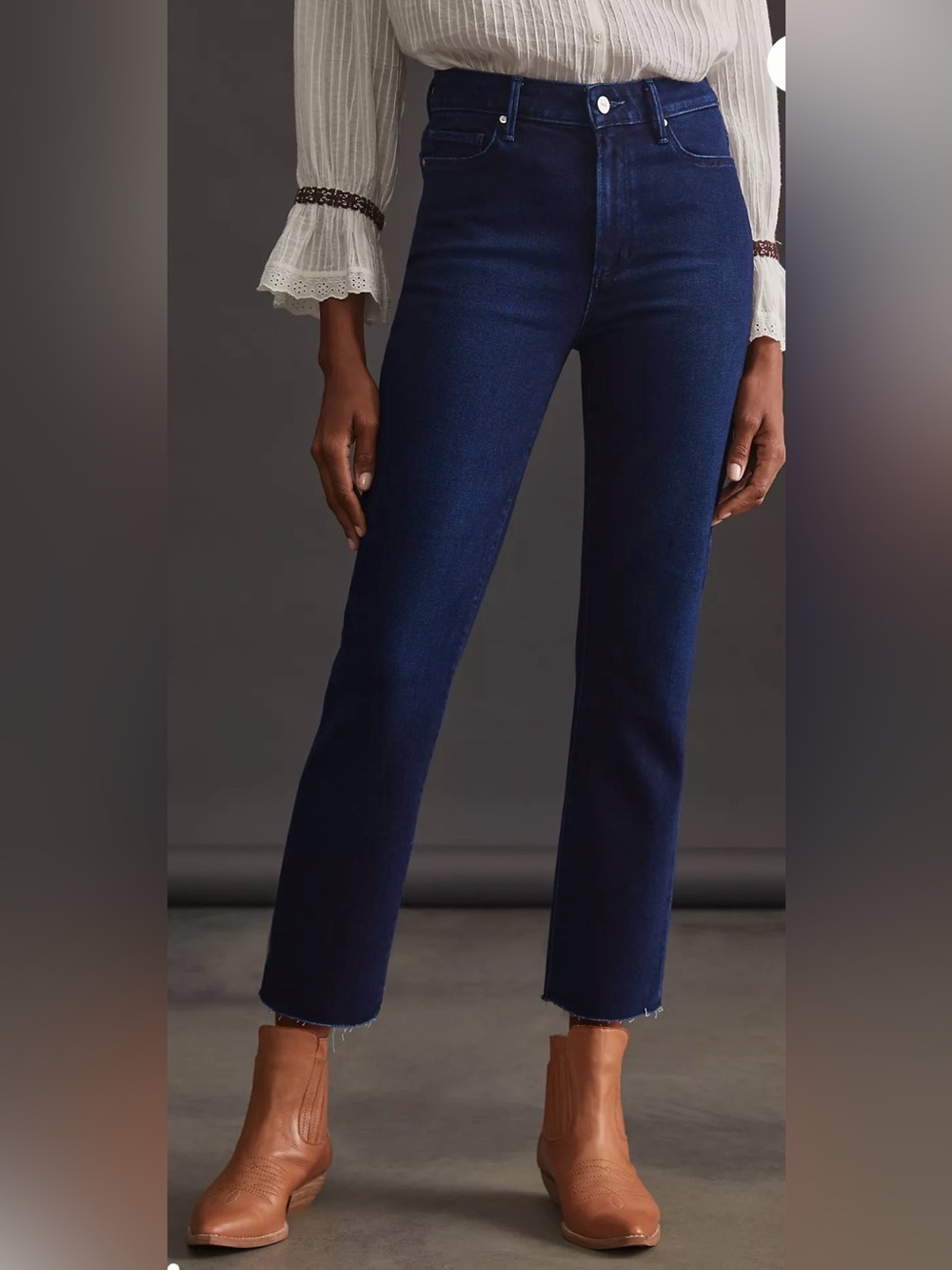 PAIGE Women's Cindy High-Rise Ankle Straight Leg Jeans | size 26